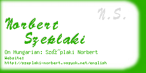 norbert szeplaki business card